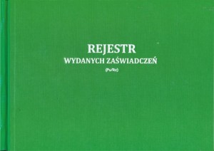 Rejestr wydanych zaświadczeń [Pu/Rz-1]