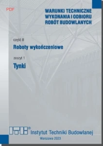 Część B: Roboty wykończeniowe, zeszyt 1: Tynki 2023 PDF